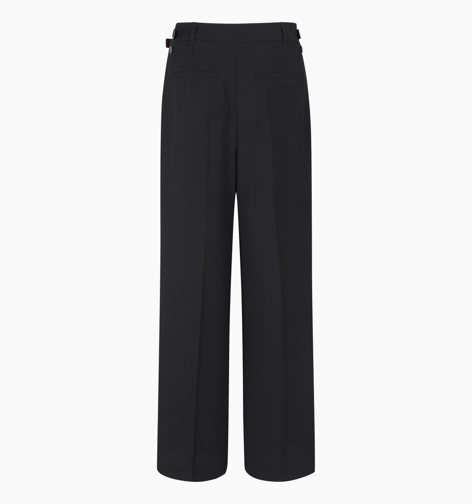 Black low-waisted trousers with belt - sisley k regular trousers - Black | Sisley K image number 2